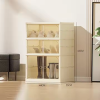 Boîte de rangement à chaussures empilable en plastique de grande taille, nouvelle vente chaude, neuf étages, pour l'organisation de la maison, étagère à chaussures transparente