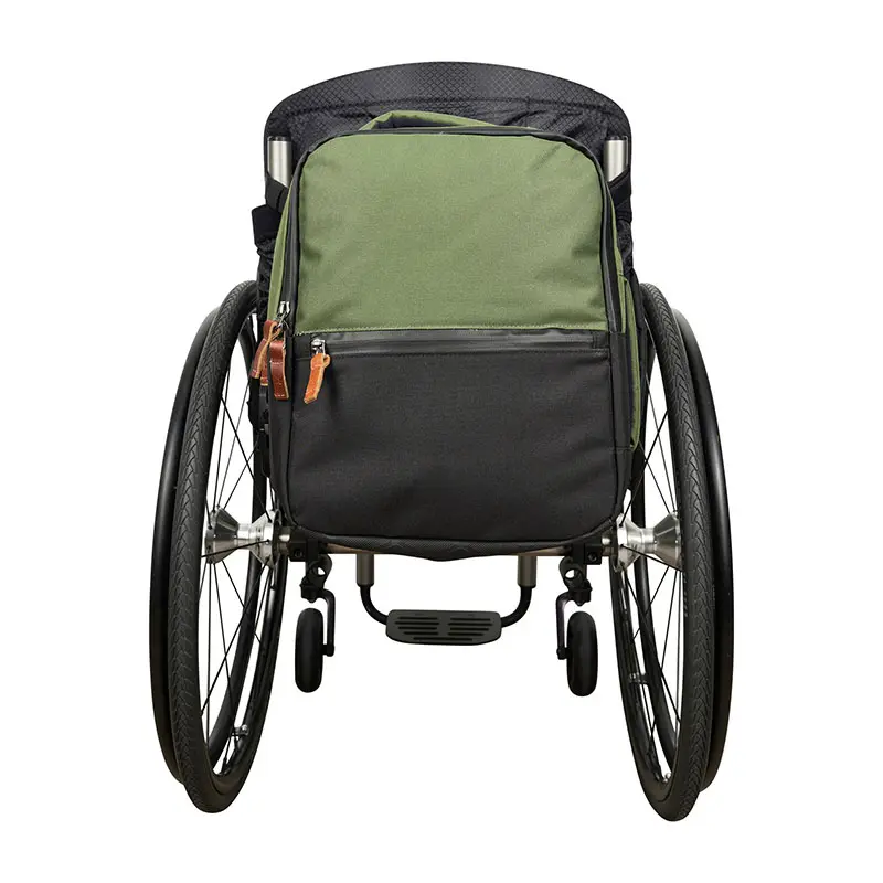 Green Black Waterproof Custom Stylish Back Pack Side Bag Accessories Storage Wheelchair Bag Backpack