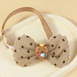 <span class=keywords><strong>Collar</strong></span> de cuello de poliéster ajustable gato perro lindo Color café lunares burbuja Lazo de algodón con decoración de dibujos animados accesorios para mascotas - Product Image 2