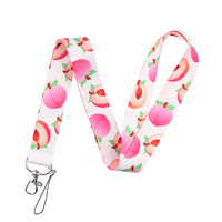 Tali Gantungan Ponsel Ramah Lingkungan Bahan Polyester Motif Ceri Alpukat Semangka Nanas Kiwi Stroberi Anggur Tali ID Card Kamera Gaya Buah