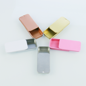 Boîte en métal rectangulaire de haute qualité, 10g, 15g, 20g, avec couvercle coulissant argenté, boîte en fer blanc avec logo personnalisé, idéale pour un cadeau - Product Image 2