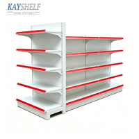 Étagère de présentation métallique double face légère pour supermarché, présentoir autoportant pour magasins de détail