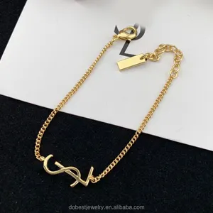 Luxury YS Slim Simple Pendant Necklace Bracelet Jewelry Set Stainless Steel Designer Jewelry Set
