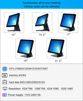 Caisse enregistreuse à double écran écran capacitif écran tactile 15.6 pouces terminal tout en un pos