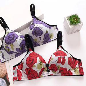 Ladies Flower Print Balconette Push up Sujetador y bragas de encaje estampado de mujer de gran tamaño - Product Image 4