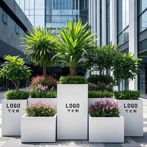 Jardinière rectangulaire moderne en métal sur mesure pour extérieur, pot de plantation spécialisé pour fleurs et plantes, idéal pour terrasses et jardins. - Product Image 2