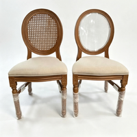Chaises de salle à manger empilables en bois massif de luxe léger, dossier rond, coussin rembourré, pour hôtels, restaurants, mariages et événements