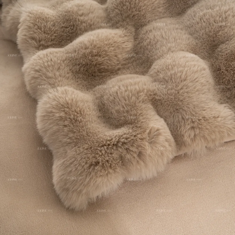 Meilleure vente 150-400cm largeur bulle fausse fourrure de lapin tissu usine directe bon prix pas de perte pour vêtement literie tapis jeter