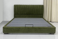 Cadre de lit rembourré de style Mid-Century Modern avec tête de lit capitonnée pour chambre à coucher moderne