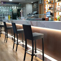 Ensemble de bar à domicile personnalisé conception libre petit espace en forme de L restaurant à domicile comptoir de bar multifonctionnel