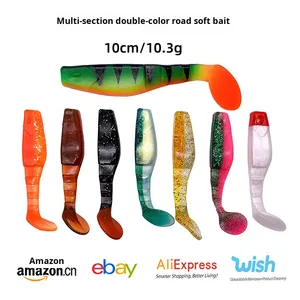 Appât souple multi-sections en PVC bicolore de qualité supérieure pour la pêche <span class=keywords><strong>au</strong></span> black-bass, aspect poudreux - Product Image 5