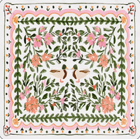 Tapis de Mahjong de Luxe Moderne à Rayures Côtiers Hippocampe – Aquarelle Vintage Antidérapant en Néoprène Écologique, Accessoire de Table de Jeu Aquatique