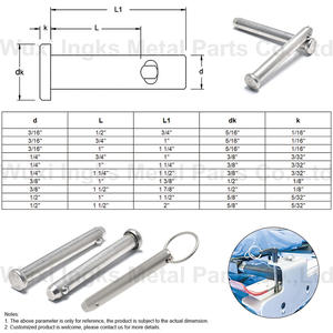 एकल गेंद फ्लैट सिर उच्च गुणवत्ता स्टेनलेस स्टील त्वरित रिलीज पिन - Product Image 6