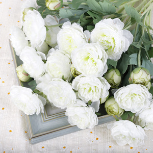 Flor Artificial de Loto de Tres Cabezas con Mil Caracteres, 49.5 cm de Alto, Simulación Realista, Decoración para Bodas - Product Image 3