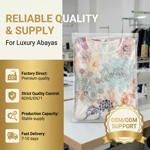 Vestido Maxi de Lujo con Estampado Floral y Cuentas para Mujer, Elegante Abaya con Perlas y Corte en A, Vestido de Fiesta Modesto Hecho a Mano para Eid al-Adha - Product Image 3