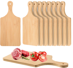 Planches à découper durables en acacia, rectangulaires, avec poignée en bois, plateau de service fin de 1,3 cm pour la présentation de viande et de fruits, pack combiné - Product Image 1