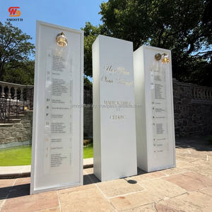 Smooth White Acrylic <b>Wedding</b> Arch Pillar Name and Seating Chart <b>Sign</b> with Bell for <b>Wedding</b> Events and <b>Welcoming</b> Guests - Product Image 1