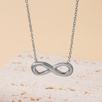 Kalung Liontin Simbol Infinity untuk Pakaian Kerja Minimalis & Hadiah Pasangan Perhiasan Baja Titanium Anti-Kusam Grosir