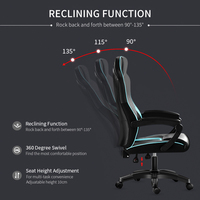 Chaise pivotante de jeu ergonomique à dossier haut Chaise d'ordinateur de bureau confortable avec cuir synthétique en acier inoxydable OEM