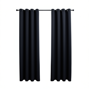 Cortinas Opacas de 54x95 Pulgadas con Ojales, Tela Negra Sólida para Decoración de Ventanas de Dormitorio y Sala de Estar, Bloqueo Total de Luz - Product Image 1
