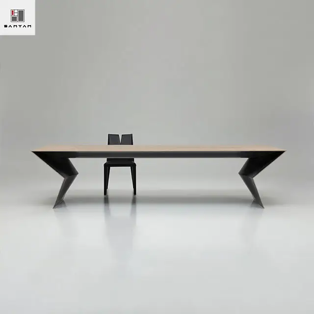 Moderno minimalista transformador mesa de comedor de madera mesa de lectura de diseño único mesa de comedor