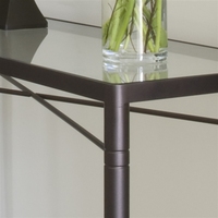 Table console moderne pour couloir, très vendue, personnalisée, longue et étroite, en fer thermolaqué et verre, pour salon et hôtel