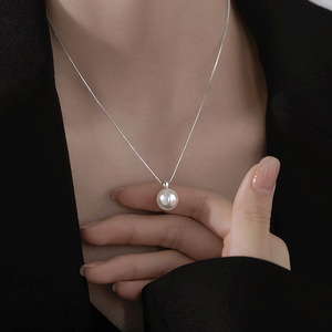 <span class=keywords><strong>Collier</strong></span> en argent sterling 925 avec <span class=keywords><strong>perle</strong></span> ronde <span class=keywords><strong>blanche</strong></span>, luxe léger, nouvelle collection été 2025, chaîne gourmette pour <span class=keywords><strong>femme</strong></span>, best-seller - Product Image 5