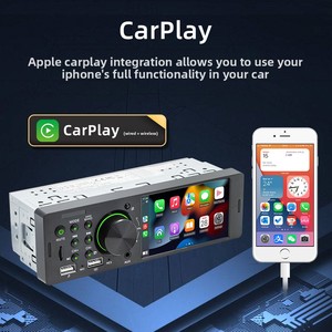 Lecteur MP5 1 Din 4 pouces pour voiture avec CarPlay sans fil, caméra de recul HD, connexion USB, garantie 1 an pour autoradio de tableau de bord - Product Image 2
