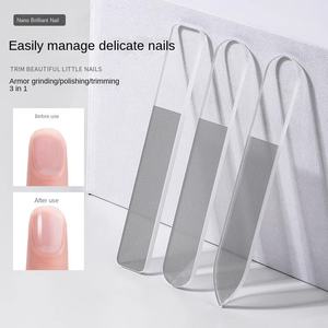 Mini <span class=keywords><strong>lime</strong></span> <span class=keywords><strong>à</strong></span> ongles en verre nano double face, outil de polissage en plastique lavable pour une manucure sans danger et éclaircissante - Product Image 2