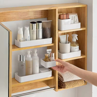 Organisateur de tiroir de bureau rectangulaire empilable multi-compartiments, tiroir coulissant pour la maison, le bureau, la station de travail, l'organisation des fournitures de bureau, des stylos, en PET