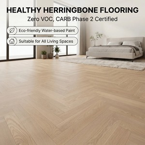 <span class=keywords><strong>Parquet</strong></span> en chêne blanc haut de gamme multicouche à chevrons, âme en bouleau russe, 15 mm, certifié E0, pour usage extérieur et intérieur (salle de séjour) - Product Image 2