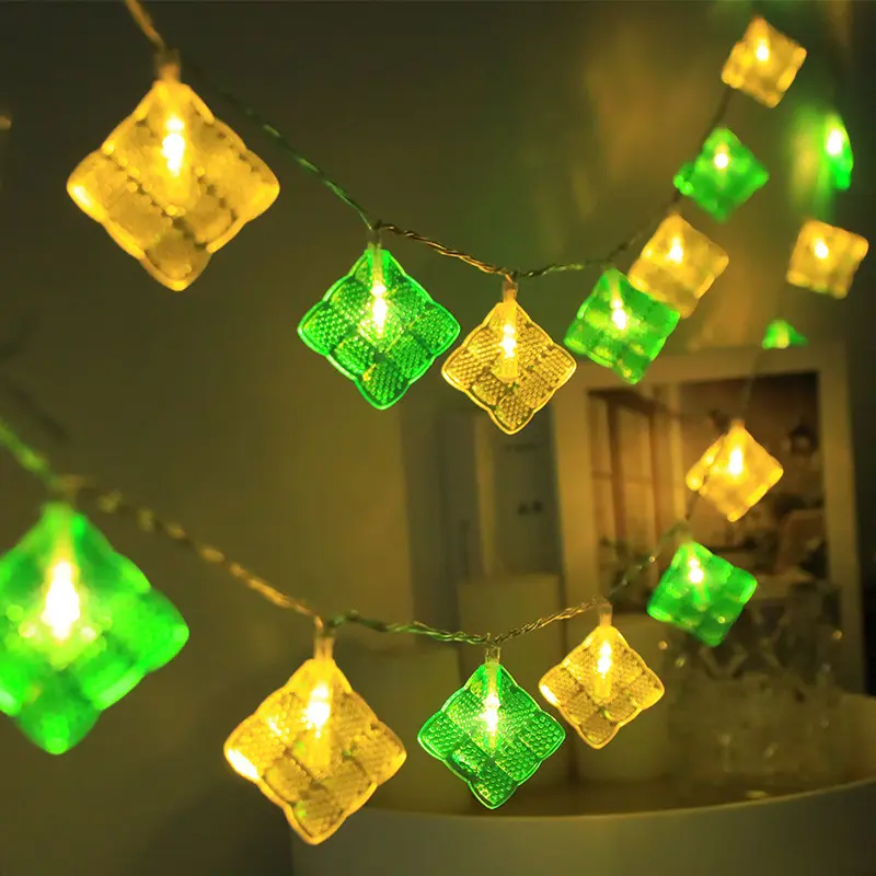 이슬람 사각형 모양 led 문자열 빛 라마단 조명 말레이 램프 휴일 장식 코반 축제 말레이시아 가정 장식