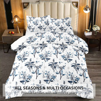 Ensemble de couette écologique 100% Polyester Willow Plant 3D Digital Printed Double Fat Quilt Three-Piece Style européen-américain