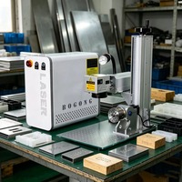 Machine de marquage laser fibre optique portable 60W 100W JPT M7 Source Mopa couleur métal avec gravure laser et rotatif D80