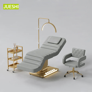 Perlengkapan Salon Kecantikan Emas Putih Berkualitas Tinggi, Ranjang Spa Wajah Medis 3 Motor Listrik, Ranjang Terapi Kecantikan Reclining - Product Image 5