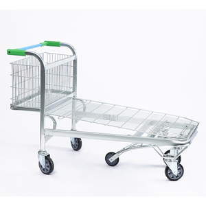 Heavy Duty Warehouse Transport Cargo Trolley Flat Wire Platform <strong>Cart</strong> 500kg Logistics Material Handling <strong>Transporter</strong> with 4 Wheels - Product Image 5