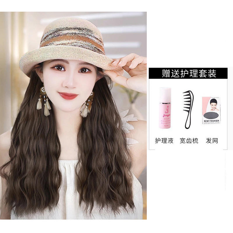 [สีน้ำตาลแฟลกซ์] ผ้าคลุมหมวกสีขาวนวล