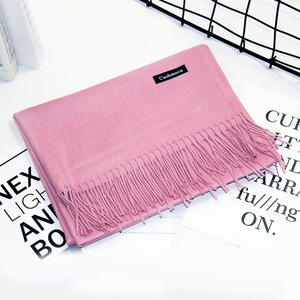 Écharpes d'hiver pour femmes, châles longs et chauds, hijab, pashmina, couleur unie, cachemire - Product Image 4