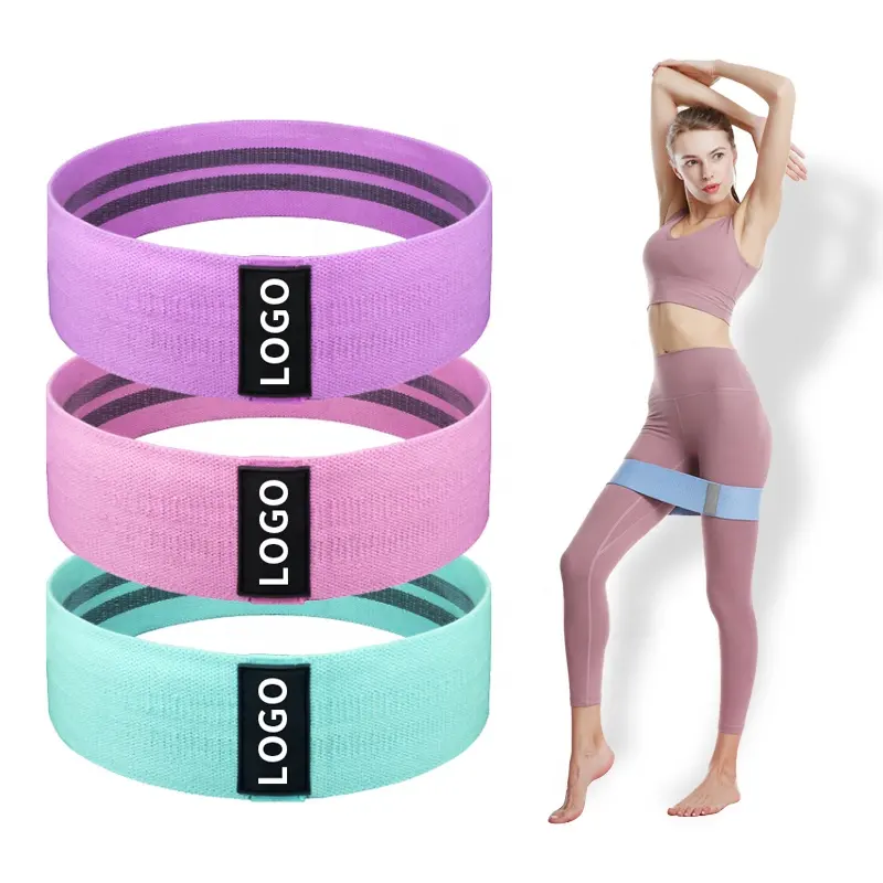 Custom Groothandel Hip Cirkel Weerstand Bands Gym Fitness Band Elastische Set Stof Weerstand Competities Booty Band