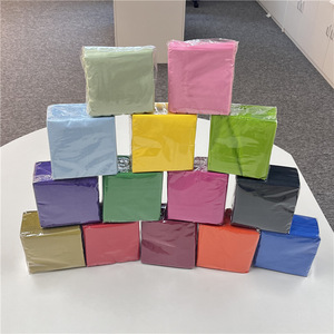 Hochwertige kunden spezifische Sorten prägung Weiß Schwarz 25*25cm Getränke Mittagessen Dinner Party Bar Farbig bedruckte blaue Papiers ervietten - Product Image 5