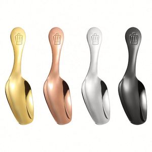 Custom LOGO Crown Short Handle Silver <b>Mirror</b> Polish Stainless Steel Mini Feed Spoon <b>Small</b> Scoop for Canisters and Jars Giveaways - Product Image 3