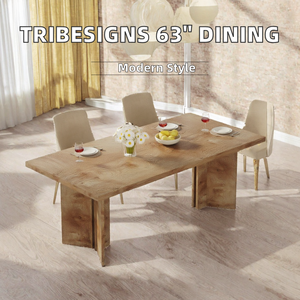 Mesa de Comedor Moderna de MDF/Madera de 63 Pulgadas para 4-6 Personas, Rectangular, con Tablero Grande - Product Image 2