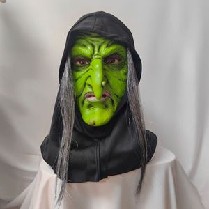Máscara de Bruja Verde, Material de Emulsión, Divertido Accesorio de Disfraz para Halloween, Máscara de Fiesta DIY - Product Image 1