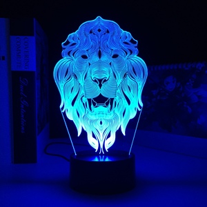 Lámpara Nocturna LED 3D de León, 16 Colores, Luz de Sombra de Dibujos Animados, Lámpara de Mesa con Caja de Luz Brillante para Niños, Regalo para Amigos, Venta al por Mayor de Fábrica - Product Image 4