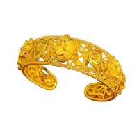Bracelet doré pour femme, chaîne délicate ajourée en filigrane avec motifs floraux sculptés, bijoux de mode orientale luxueux