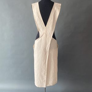 Delantal de <span class=keywords><strong>lino</strong></span> cruzado en la espalda, delantal japonés, 100% - Product Image 6