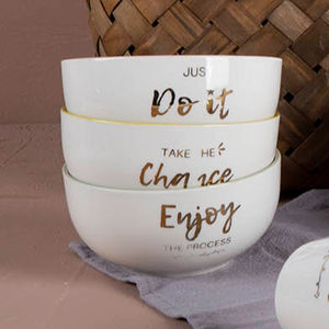 Tazón de cerámica dorado <span class=keywords><strong>para</strong></span> restaurante, tazón de cena con texto dorado creativo <span class=keywords><strong>para</strong></span> el Día de San Valentín y la familia - Product Image 6