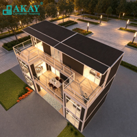 AKAY Maisonnette Extensible Personnalisable, Villa Conteneur Résistante au Vent, Casa Prefabricada Modulaire, Maison Préfabriquée avec Balcon
