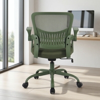 Chaise de bureau Henglin à dossier mi-haut en maille, hauteur réglable, siège en tissu respirant, accoudoirs fixes, base conique en nylon 50 mm, pour bureau à domicile