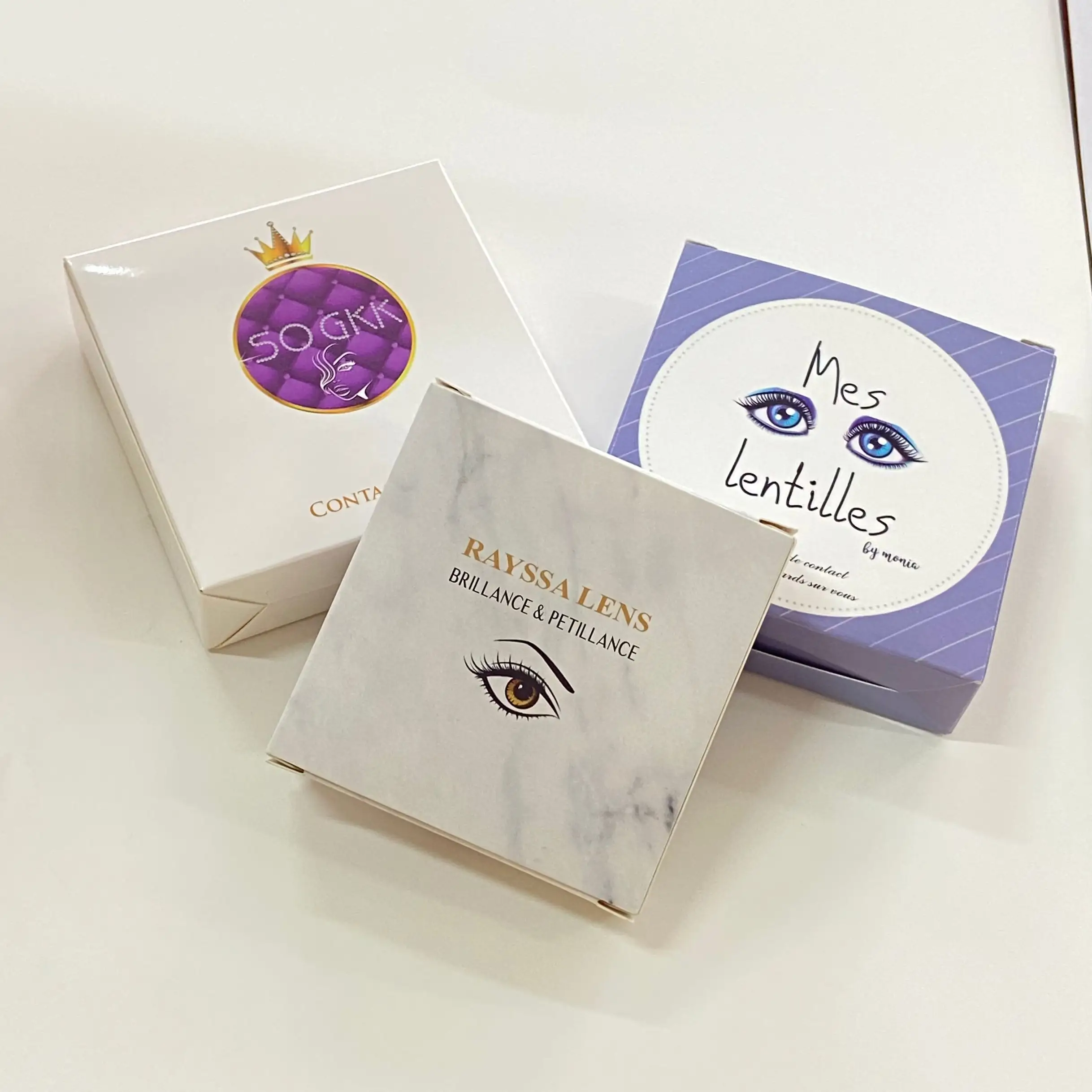 Wholesale Top Sales Custom Contact Lenses Packaging Paper Box For Lenses box with pink color